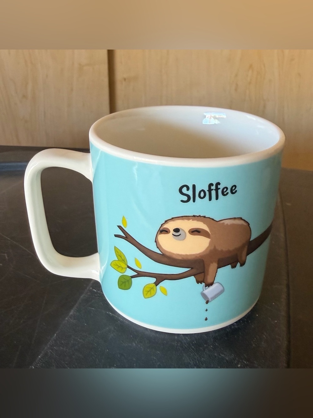 Sloffee Sloth Ceramic Coffee Mug - Light Blue